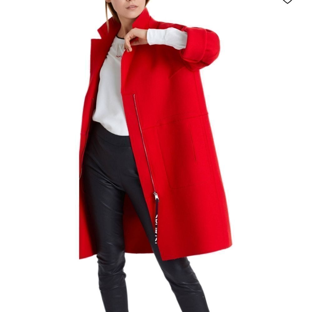 NWT Marc Cain Wool Trench Coat Jacket - Picture 5 of 8